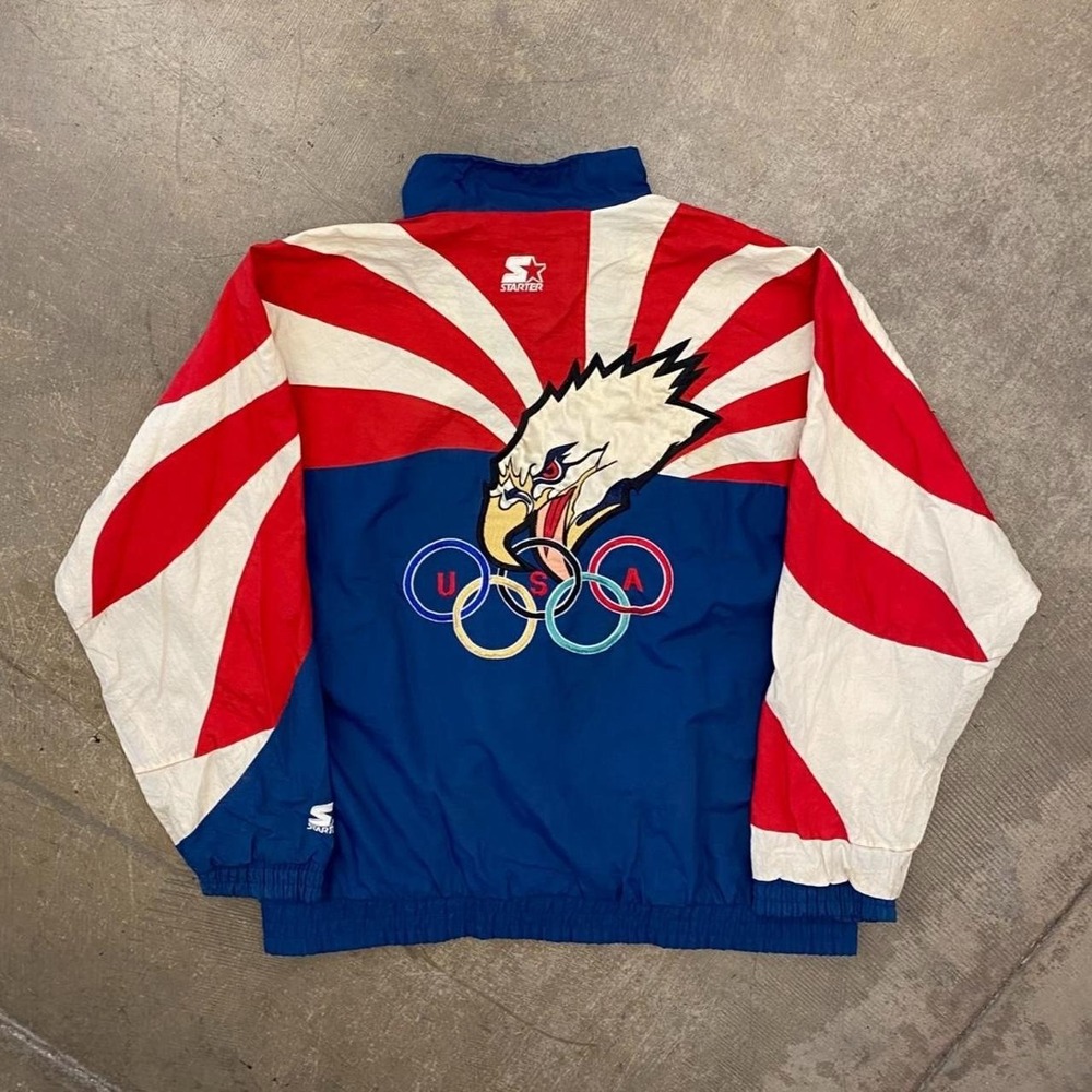 Vintage Olympics Starter 1996 Screaming Eagle Full Zip USA Windbreaker Jacket XL